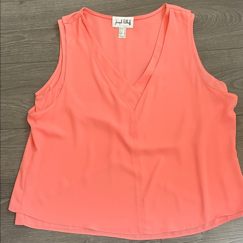 Joseph Ribkoff Vibrant Coral V-Neck Tank Top